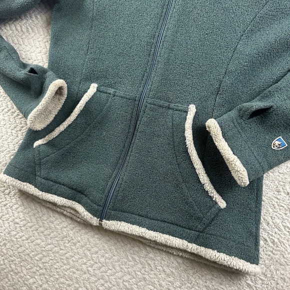 Kuhl ALFPACA Hoody Jacket Women's Small S Hoodie Sherpa Full Zip Green Stretchy - Picture 5 of 10